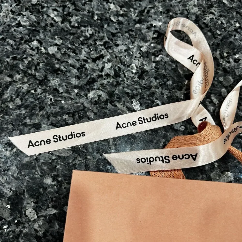 3 Acne Studios Pink Shopping Ribbon Empty Gift Bags 12 x 8 x 4